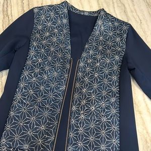 Lululemon lab Power stretch comfort dark navy jacket with white pattern detail